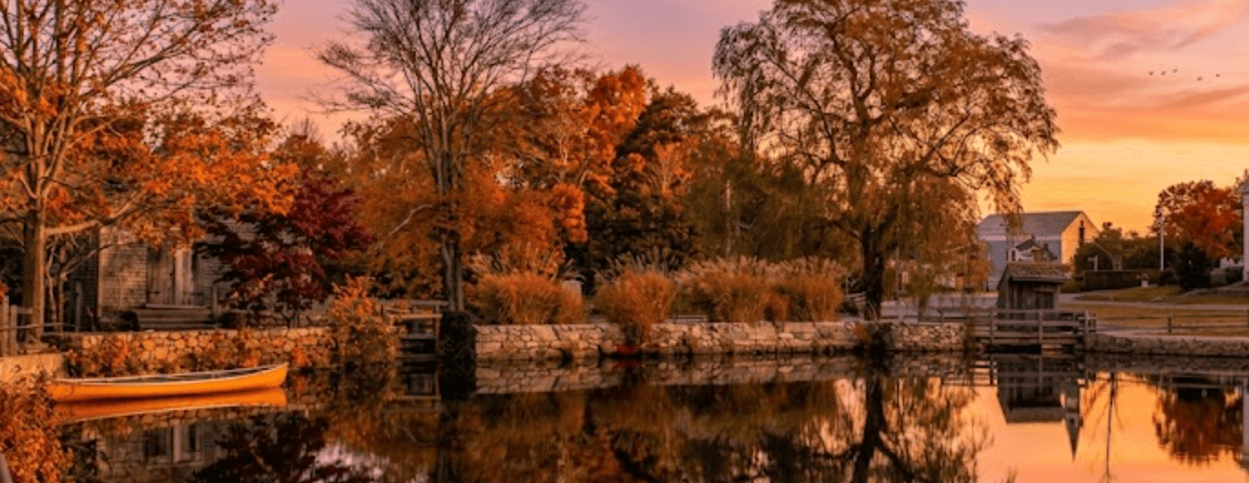 Sandwich, Massachusetts in autumn by the water